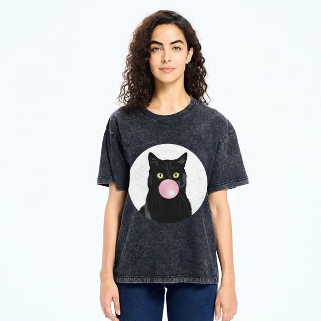  Bubble Cat Washed T-Shirt