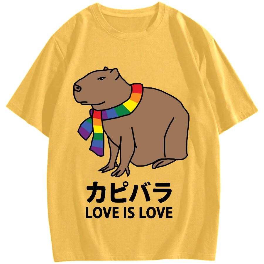 Capybara With Love Cotton casual T-shirt