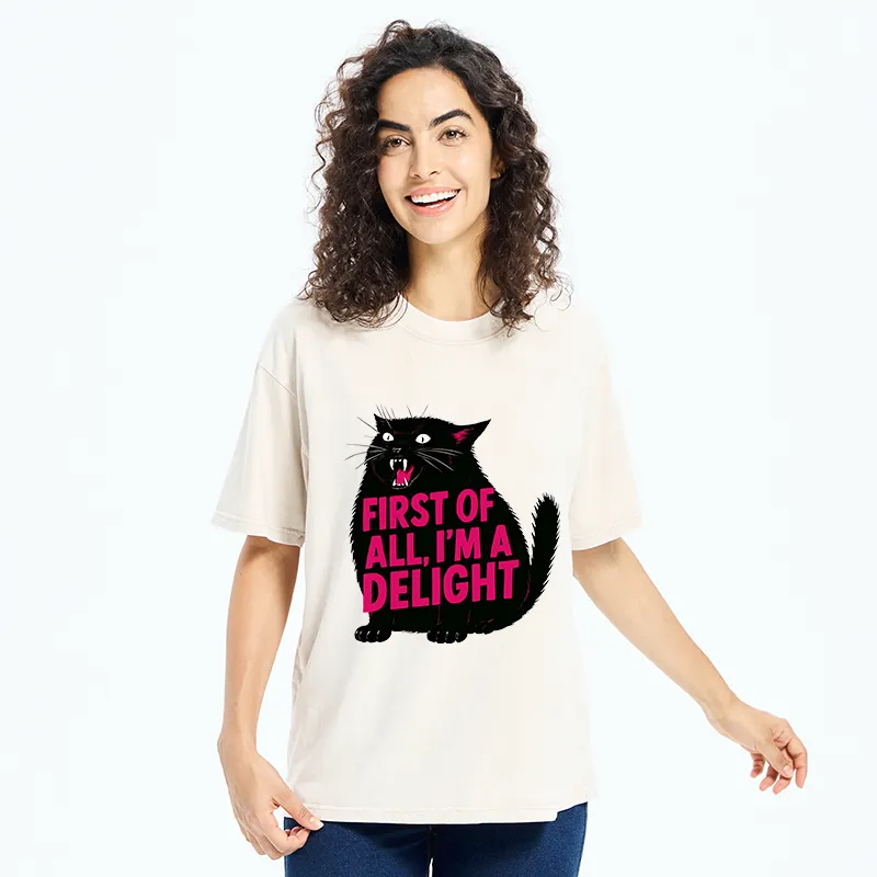 Tokyo-Tiger Roaring Black Cat Washed T-Shirt