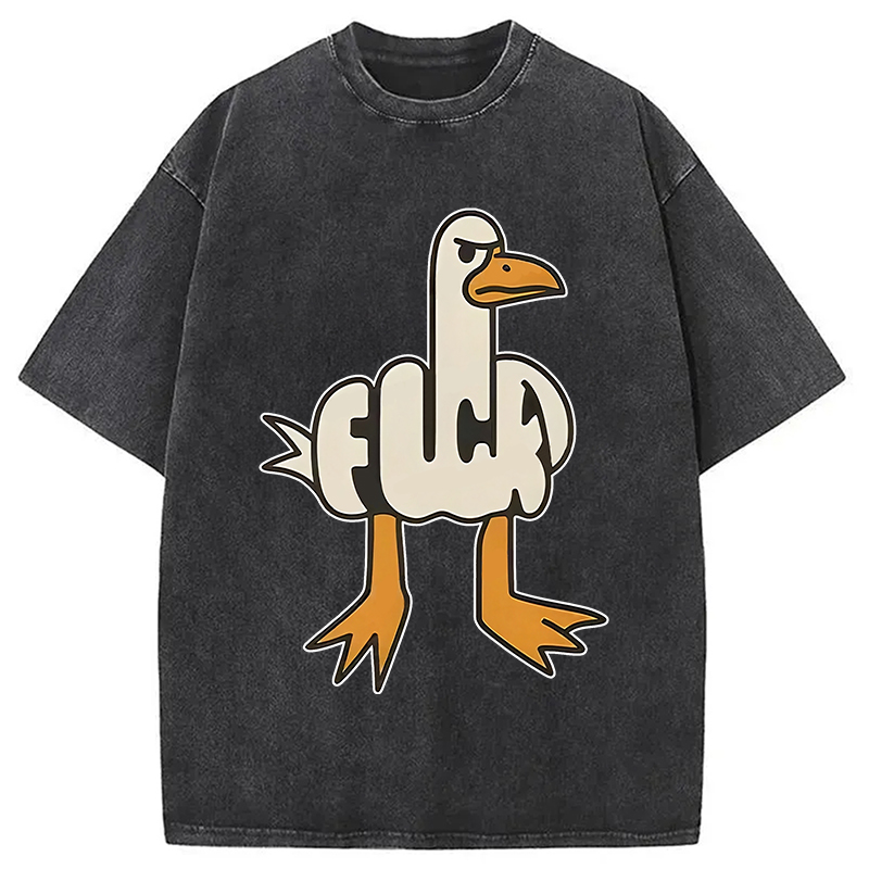 Tokyocanvas Angry Goose Funny Washed T-Shirt