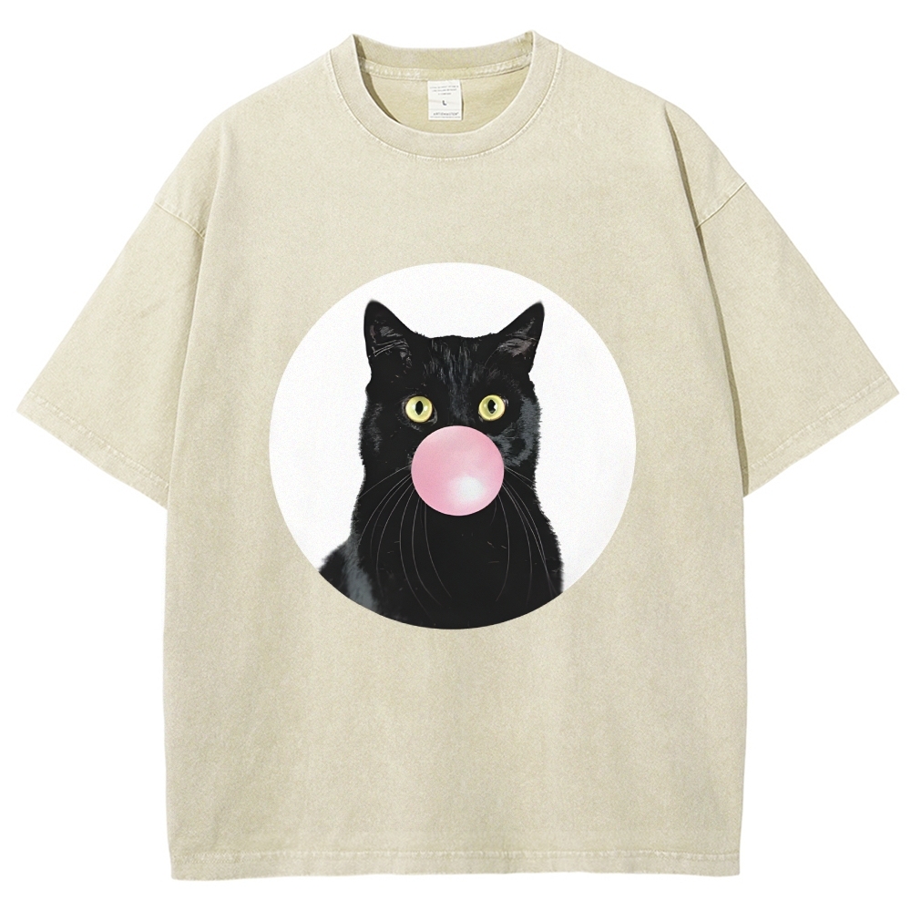  Bubble Cat Washed T-Shirt
