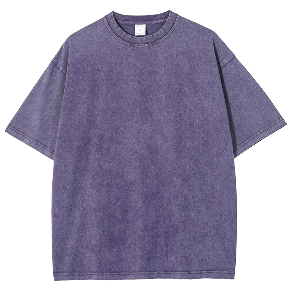 Fishes Pattern Printed Washed Vintage Short Sleeves T-Shirt
