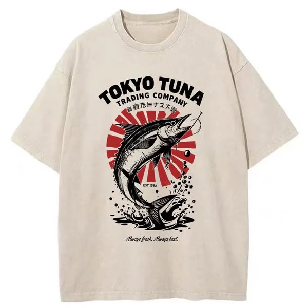 Tokyo Fishing Activities Washed T-Shirt