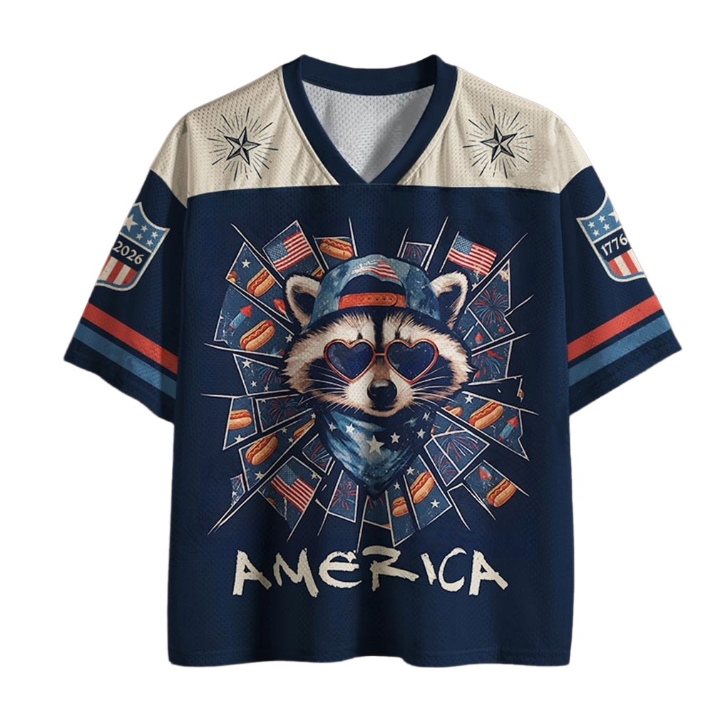 America Raccoon Hot Dog Jersey Shirts