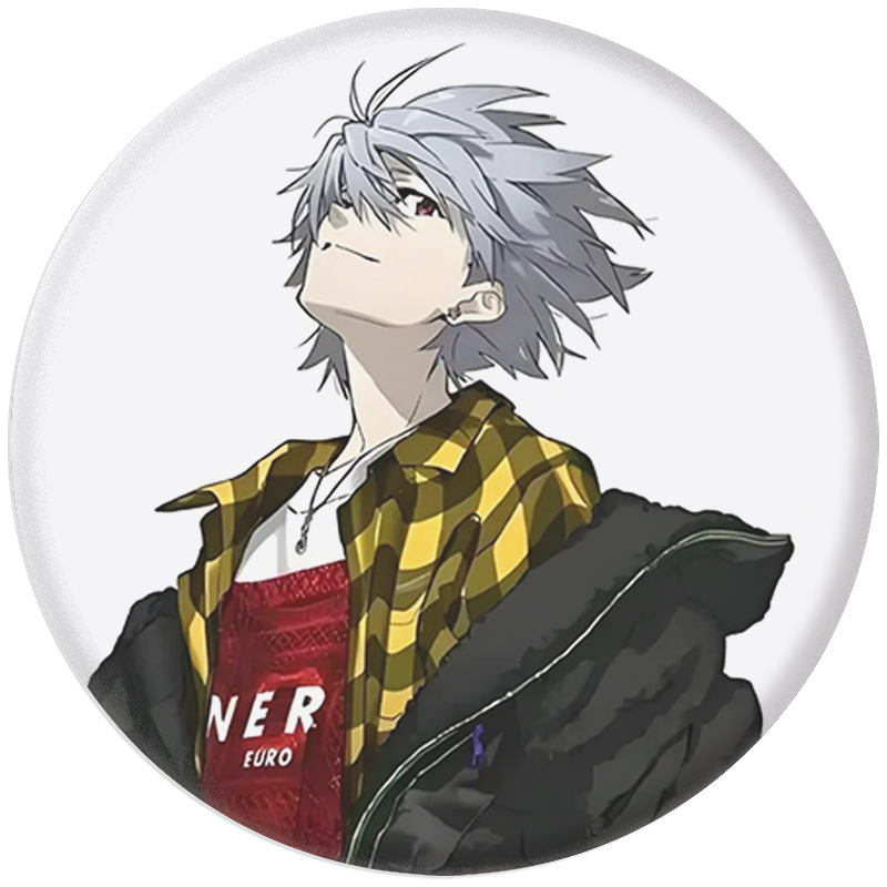 Eva Neon Genesis Evangelion Love Tibetan Edition Badge Tinplate Mirror Keychain Pendant Accessories Peripheral