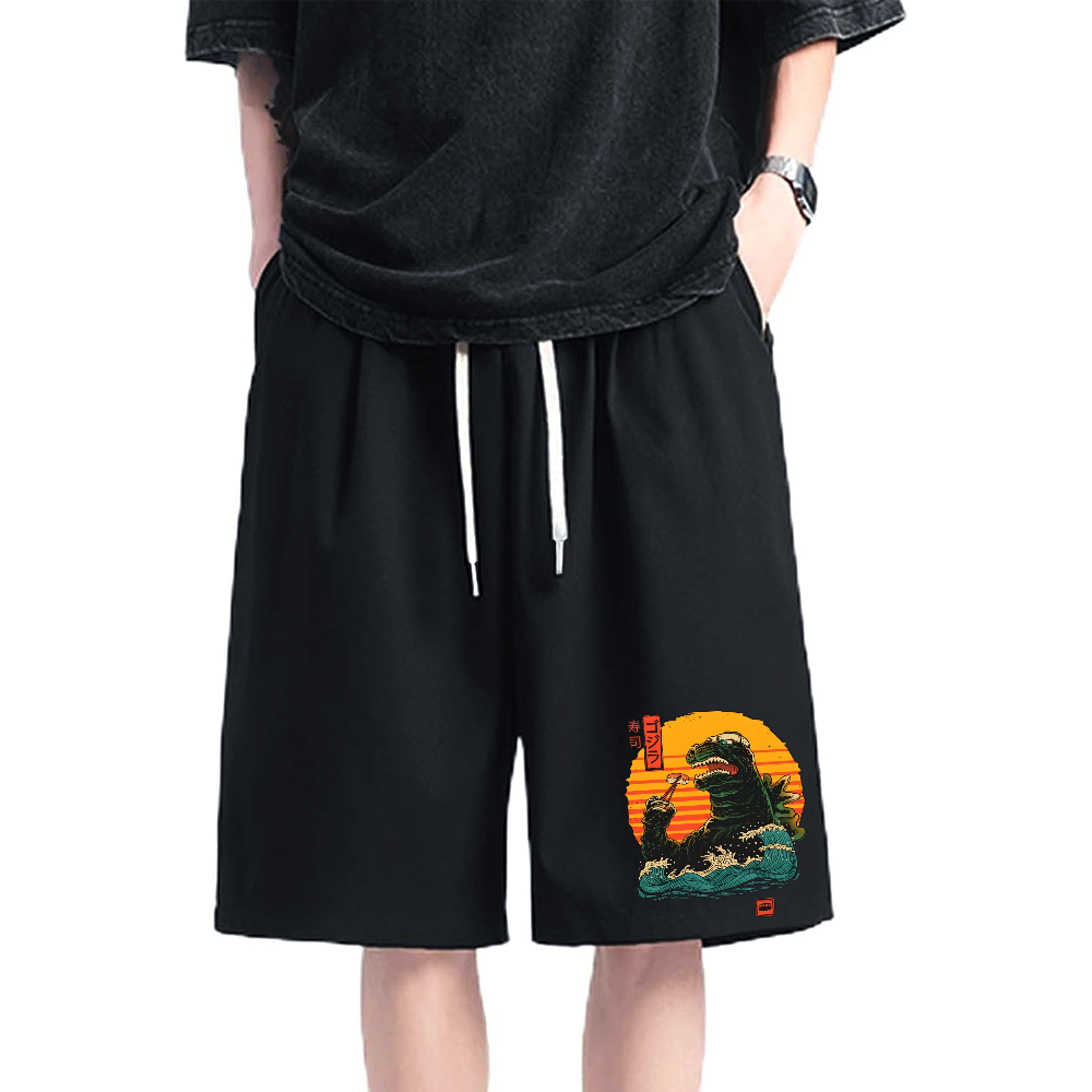 Sushi Monster Cotton Casual Shorts