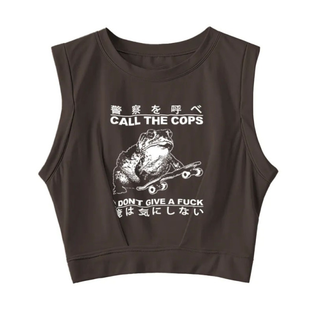 I Don't Care Sleeveless Crop Top