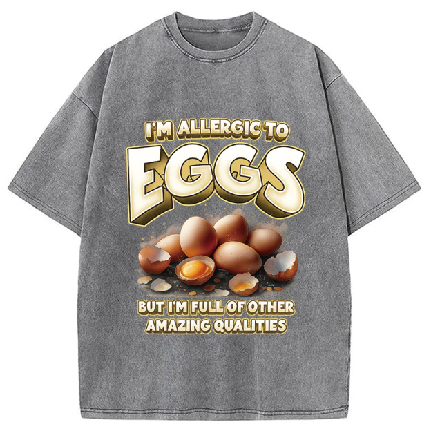 Egg Allergy Washed T-Shirt