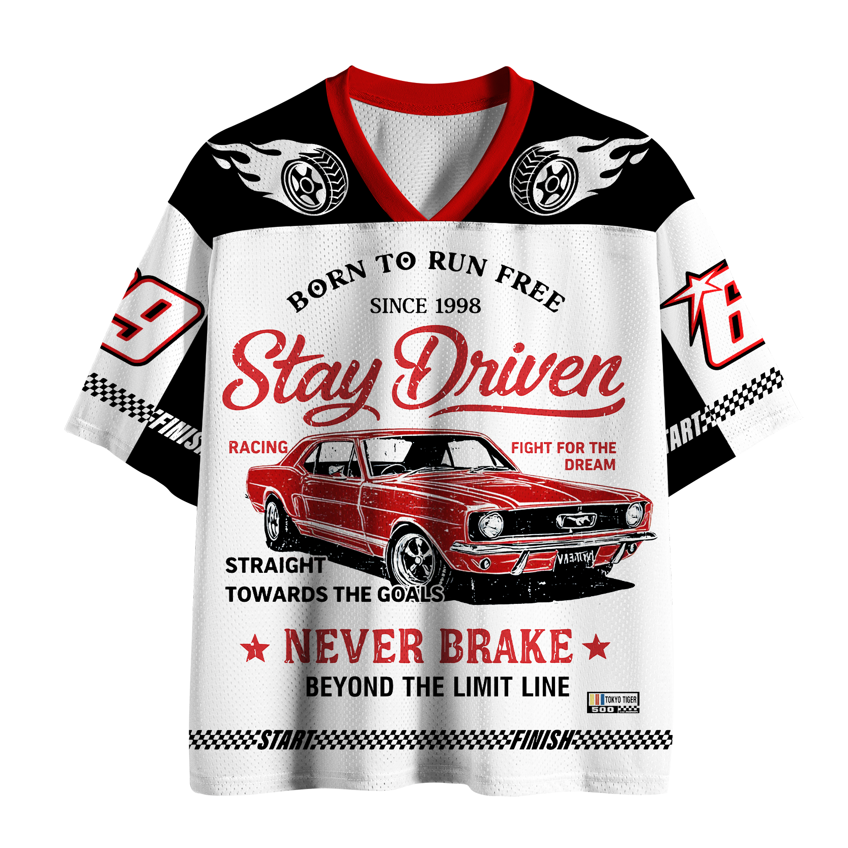 "Stay Driven" Vintage Racing Printed Jersey Shirts