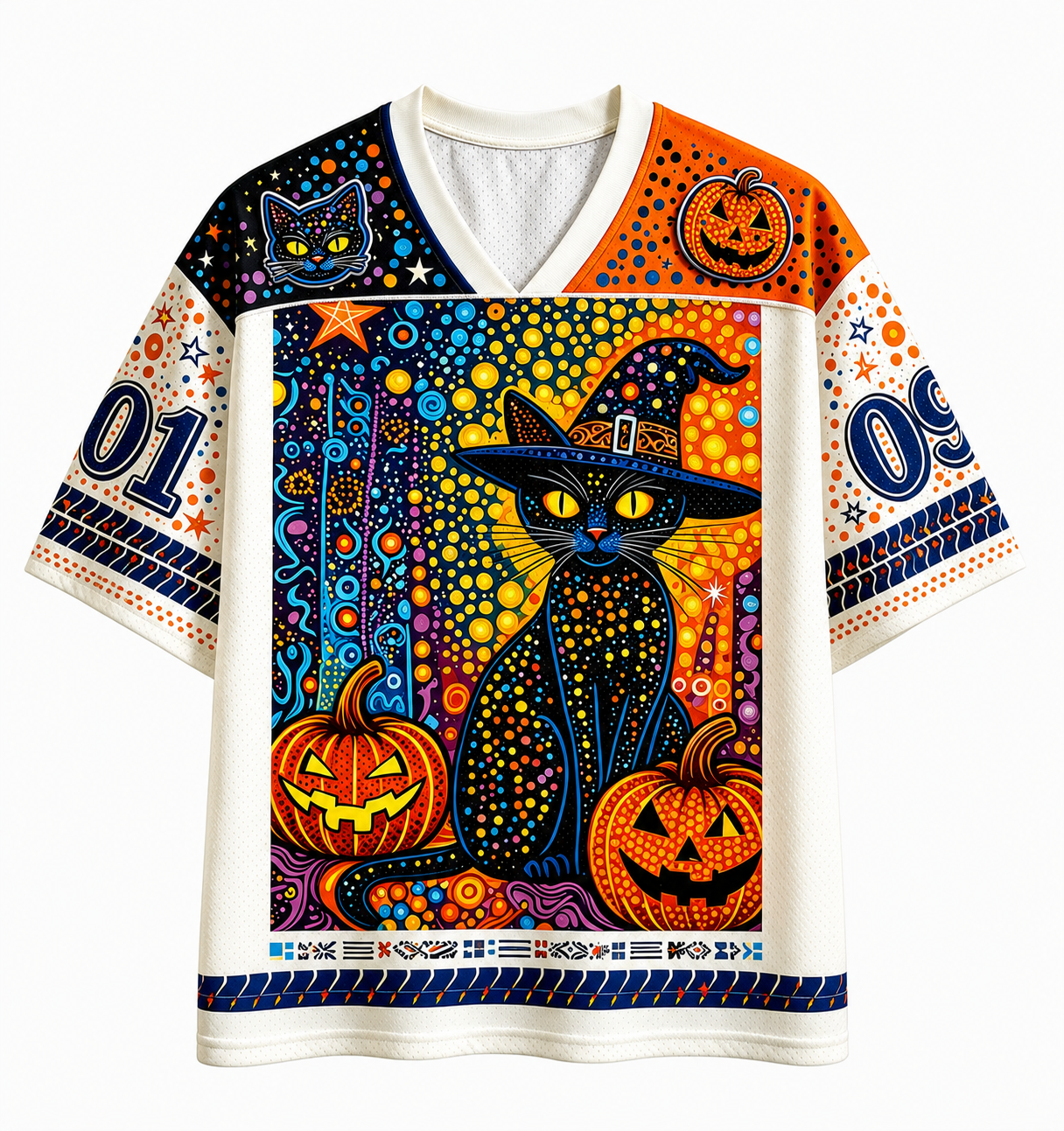 Halloween Magic Black Cat Jersey Shirts