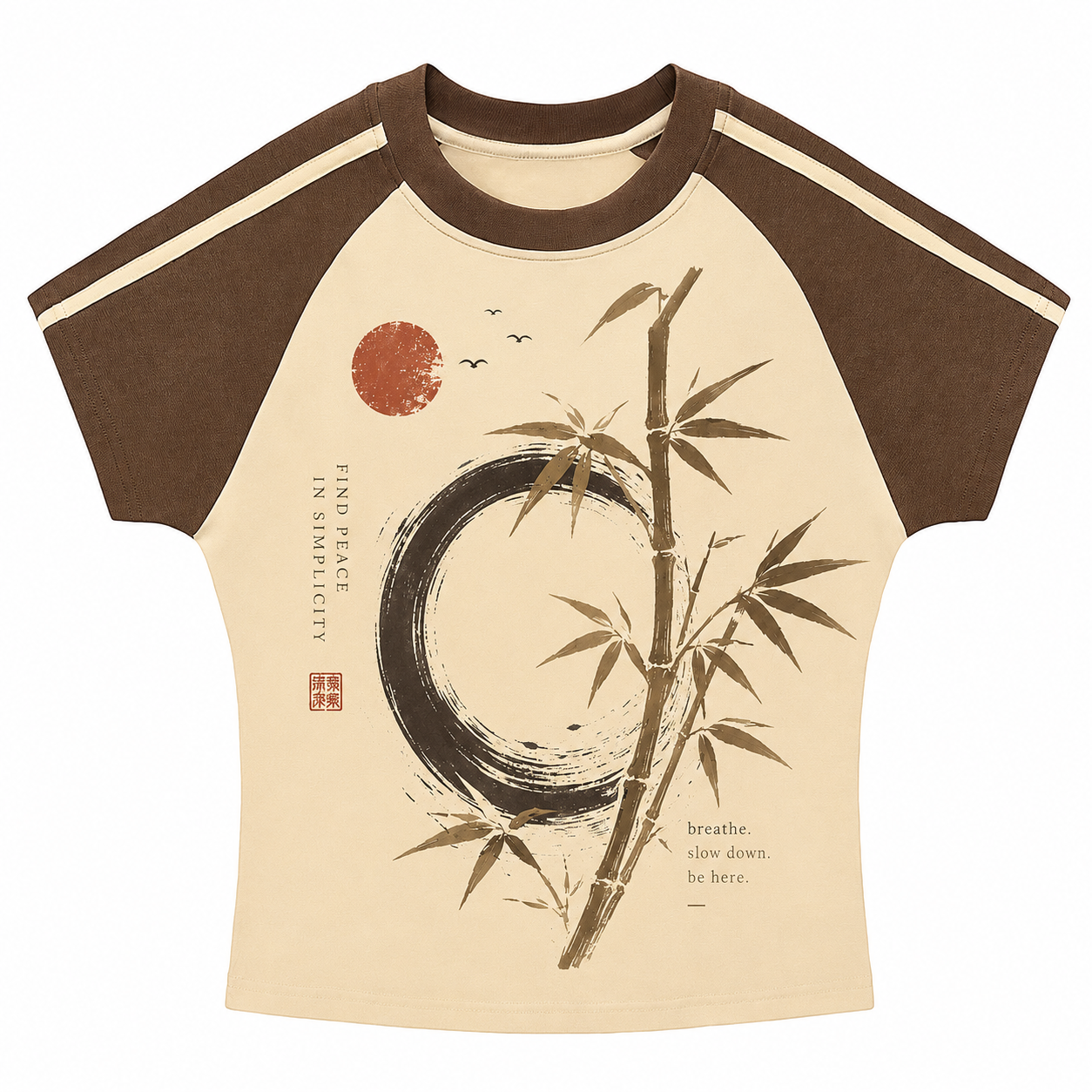 Find Peace Stripe Raglan Baby Tee