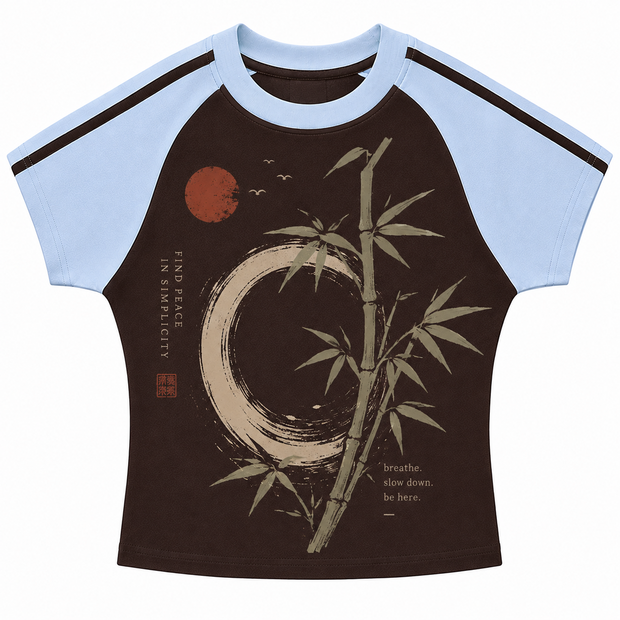 Find Peace Stripe Raglan Baby Tee
