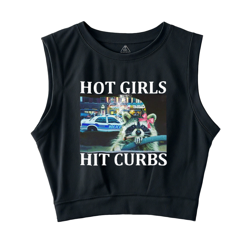  Hot Girls Hit Curbs Sleeveless Crop Top