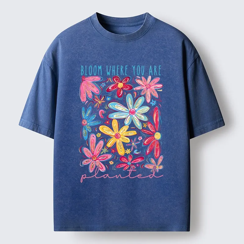 Positive Flower Vibe Washed T-Shirt
