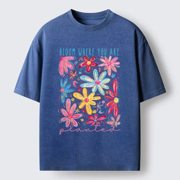 Positive Flower Vibe Washed T-Shirt