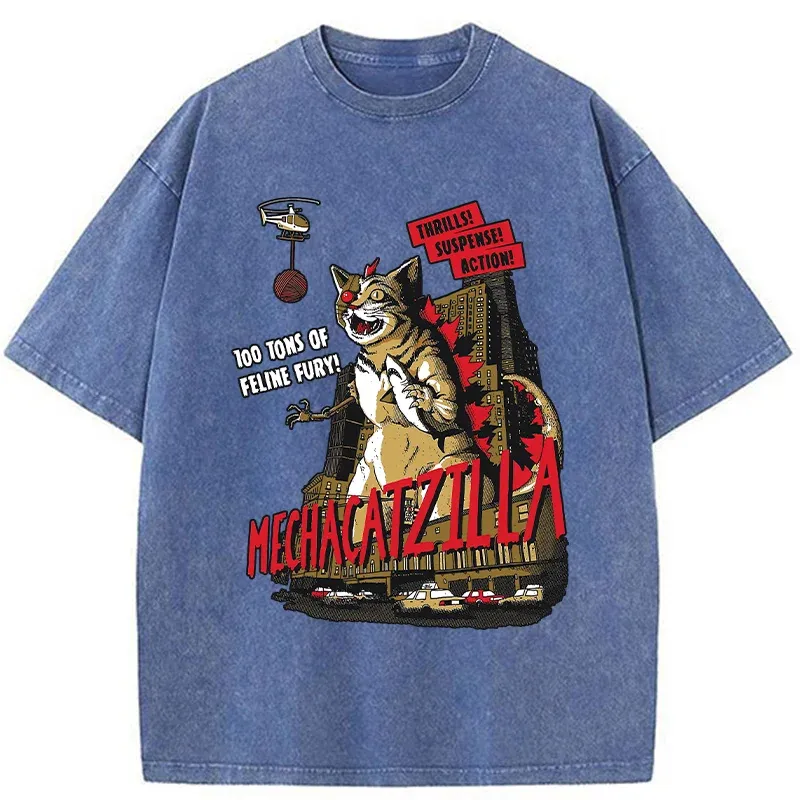 MechaCatzilla Washed T-Shirt
