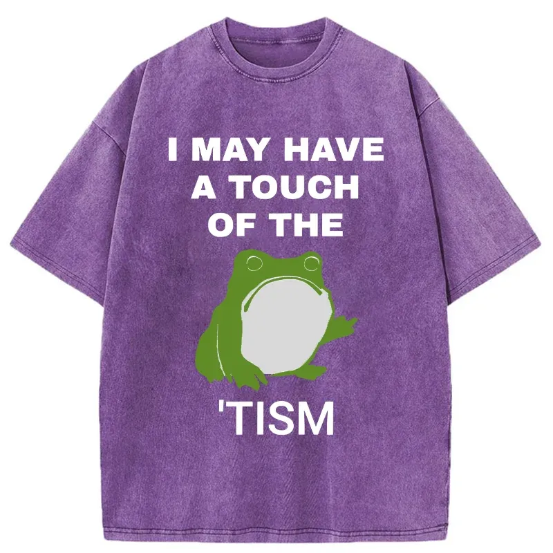Funny Frog Flipping The Bird Washed T-Shirt