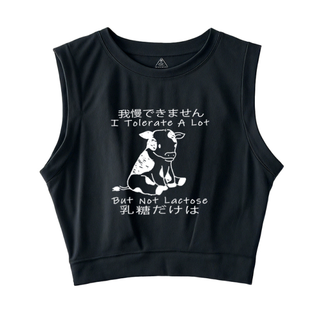  I Can't Tolerate Lactose Sleeveless Crop Top