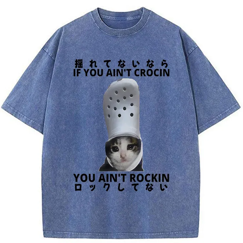 Funny Cat Meme Japan Washed T-Shirt
