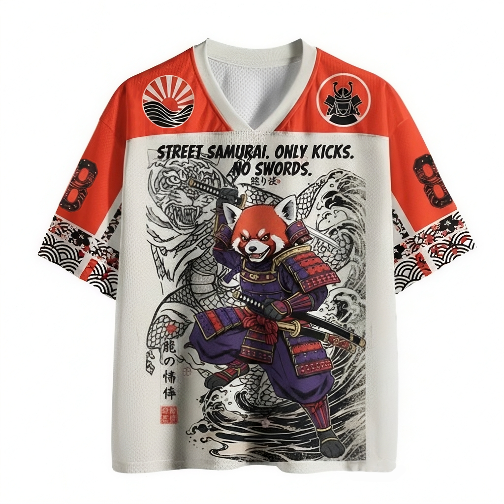 Street Samurai Red Panda Warrior Jersey Shirts – Fishneo