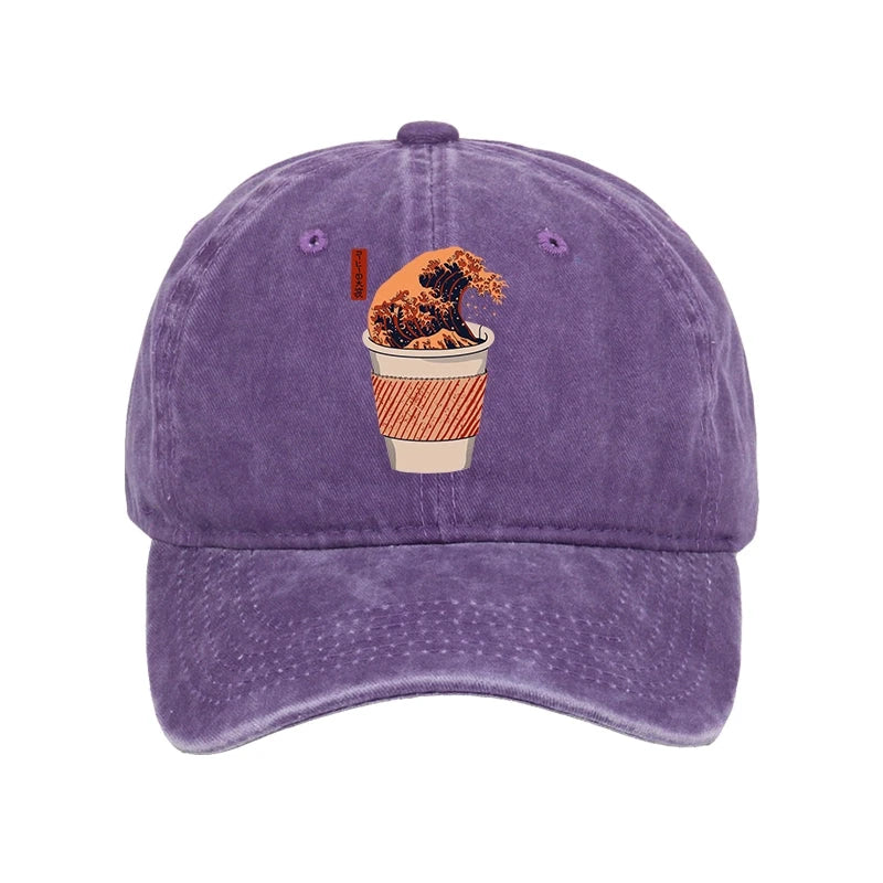  The Great Wave Coffee Washed Cap
