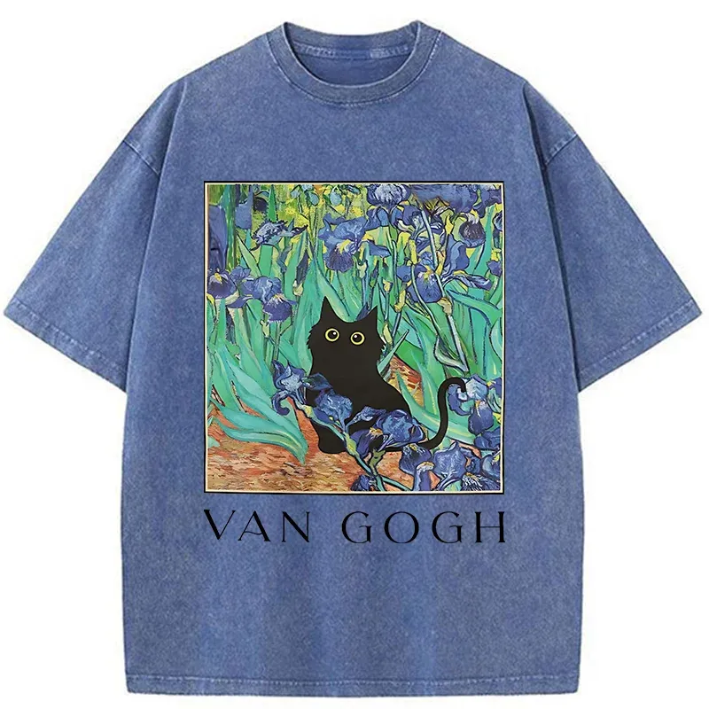 Van Gogh's Cat Japan Washed T-Shirt