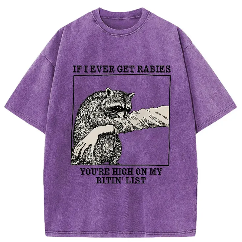 Unisex Raccoon Bites Washed T-Shirt