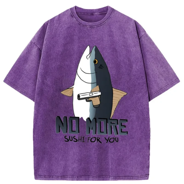 Fish With A Gun Washed T-Shirt