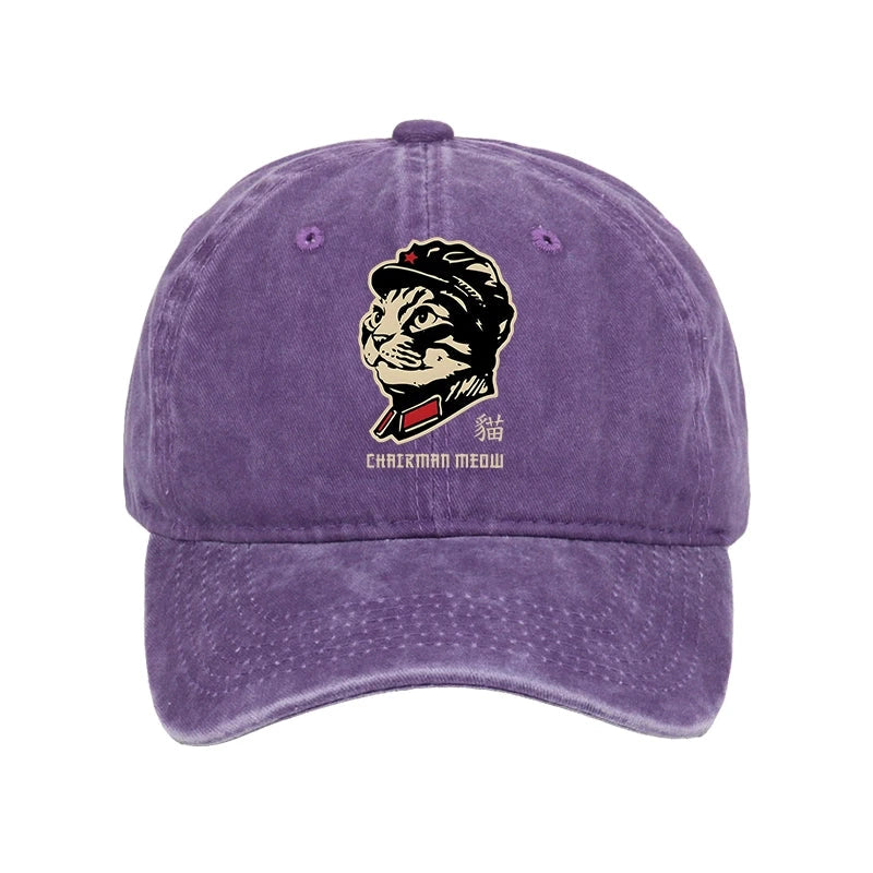 Chinese Spirit Cat Washed Cap