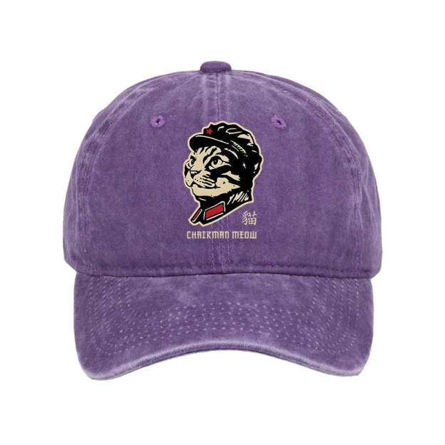 Chinese Spirit Cat Washed Cap