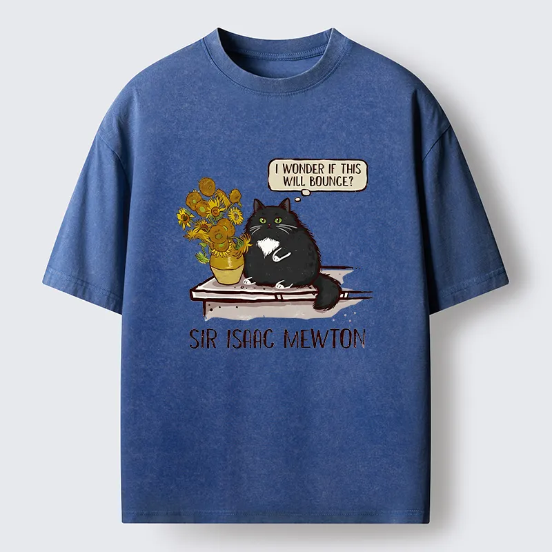 Unisex Cat Wants To Do A Physics Experiment Washed T-Shirt