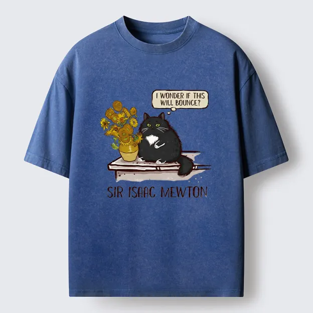 Unisex Cat Wants To Do A Physics Experiment Washed T-Shirt