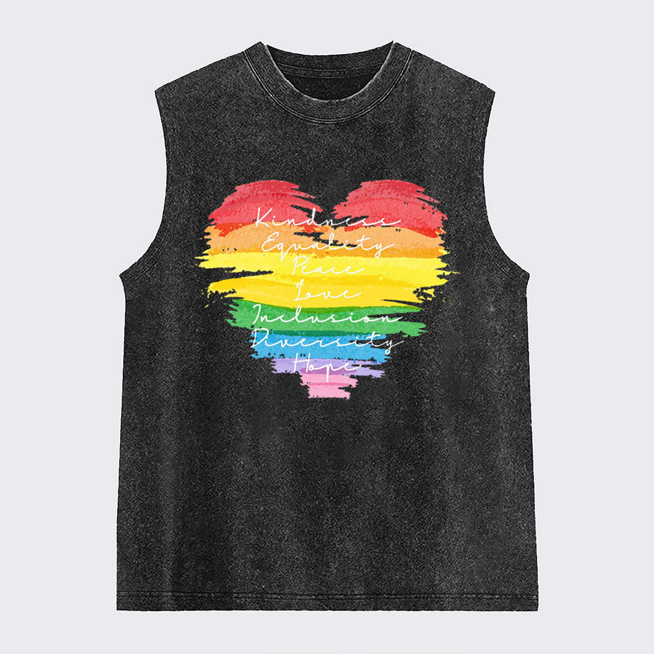 Kindness Equality Peace Love Washed Tanks