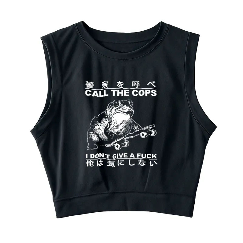 I Don't Care Sleeveless Crop Top