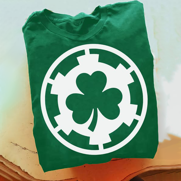 Unisex Classic Cotton Four-Leaf Clover Printed T-shirt