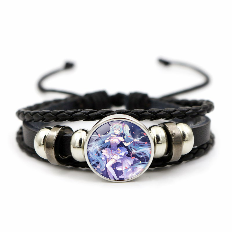 Hatsune Miku Anime Braided Leather Bracelet, Perfect Unisex Daily Gift
