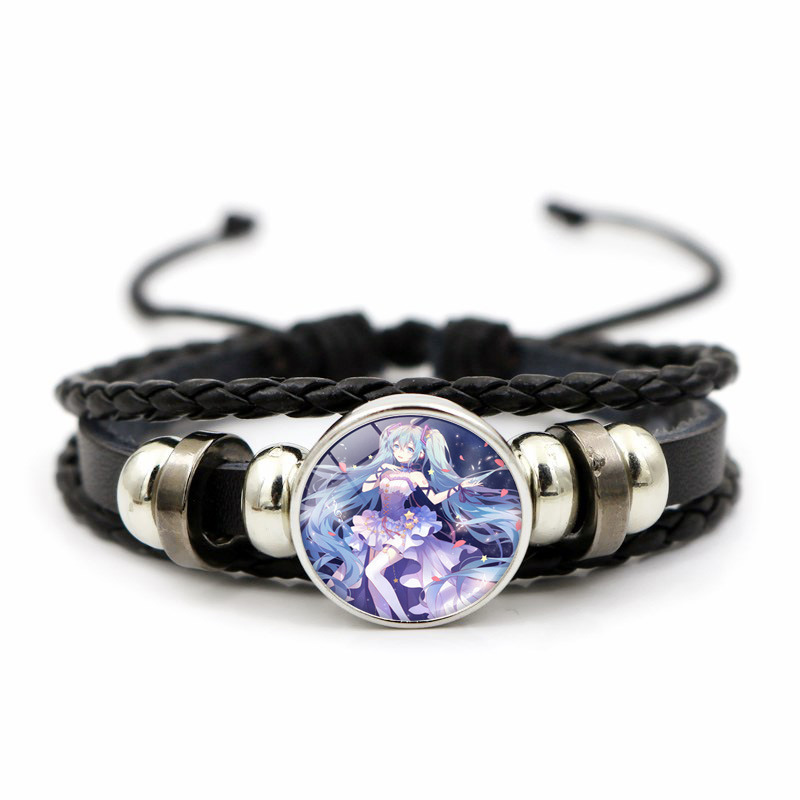 Hatsune Miku Anime Braided Leather Bracelet, Perfect Unisex Daily Gift