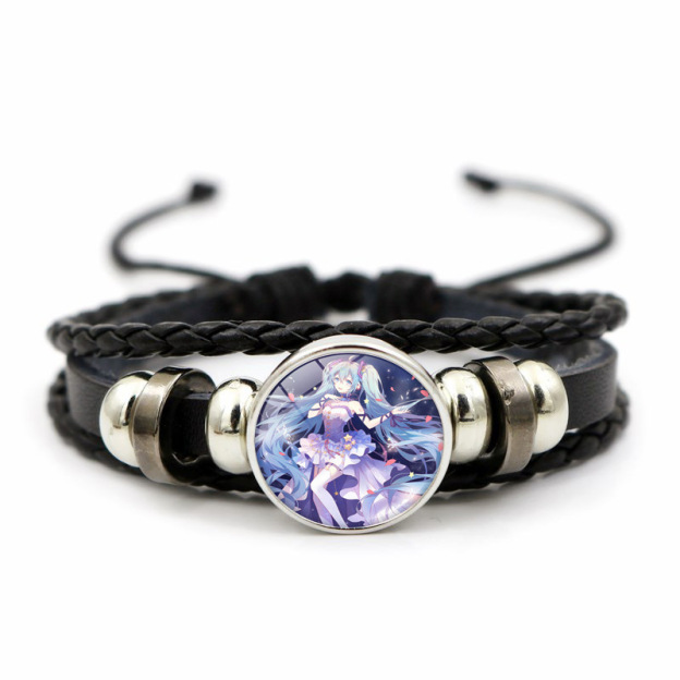 Hatsune Miku Anime Braided Leather Bracelet, Perfect Unisex Daily Gift