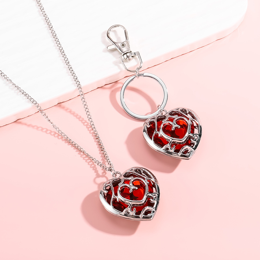 Legend of Zelda Hollow Red Crystal Love Necklace & Keychain Jewelry