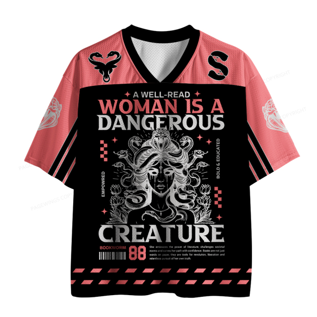 A Well-Read Woman Is A Dangerous Creature Unisex Mesh Jersey