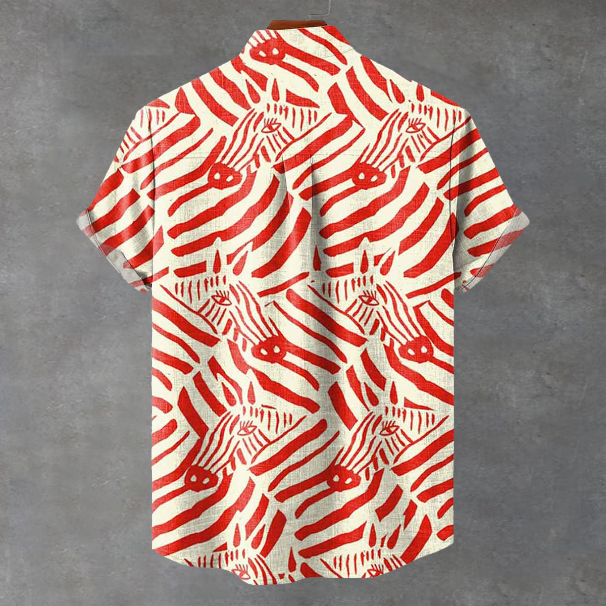 Zebra Red Stripes Print Casual 100% Cotton Shirt