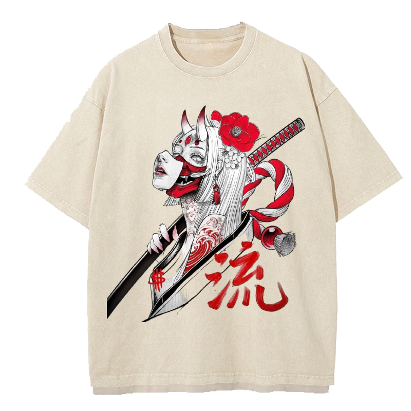  Japanese Design Vintage Washed T-Shirt