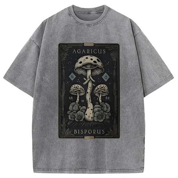 Mushroom Forest Vintage Tarot Washed T-Shirt