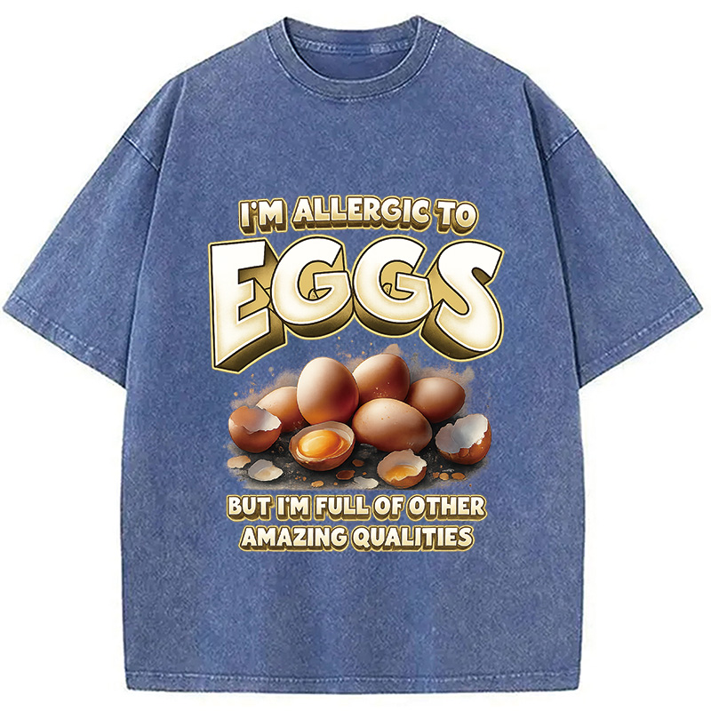 Egg Allergy Washed T-Shirt