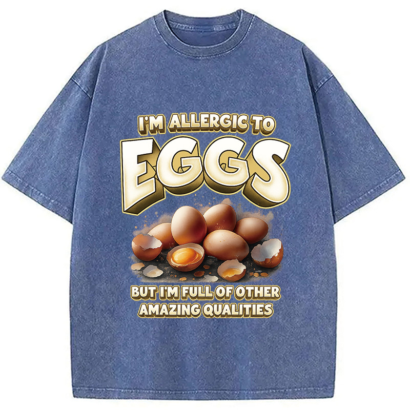 Egg Allergy Washed T-Shirt