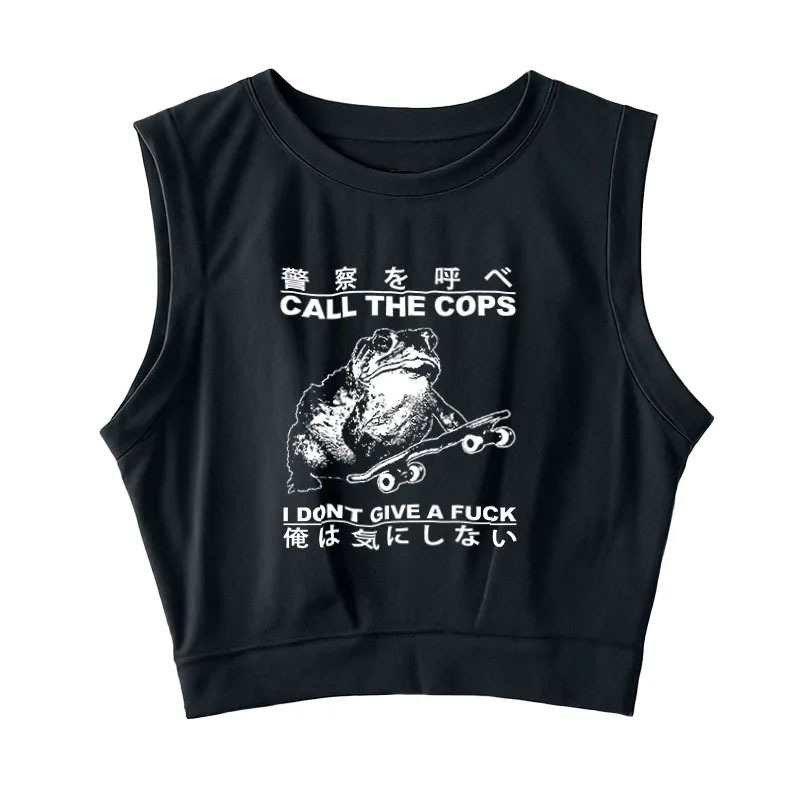 I Don't Care Sleeveless Crop Top