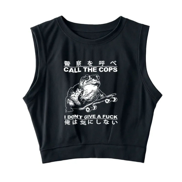 I Don't Care Sleeveless Crop Top