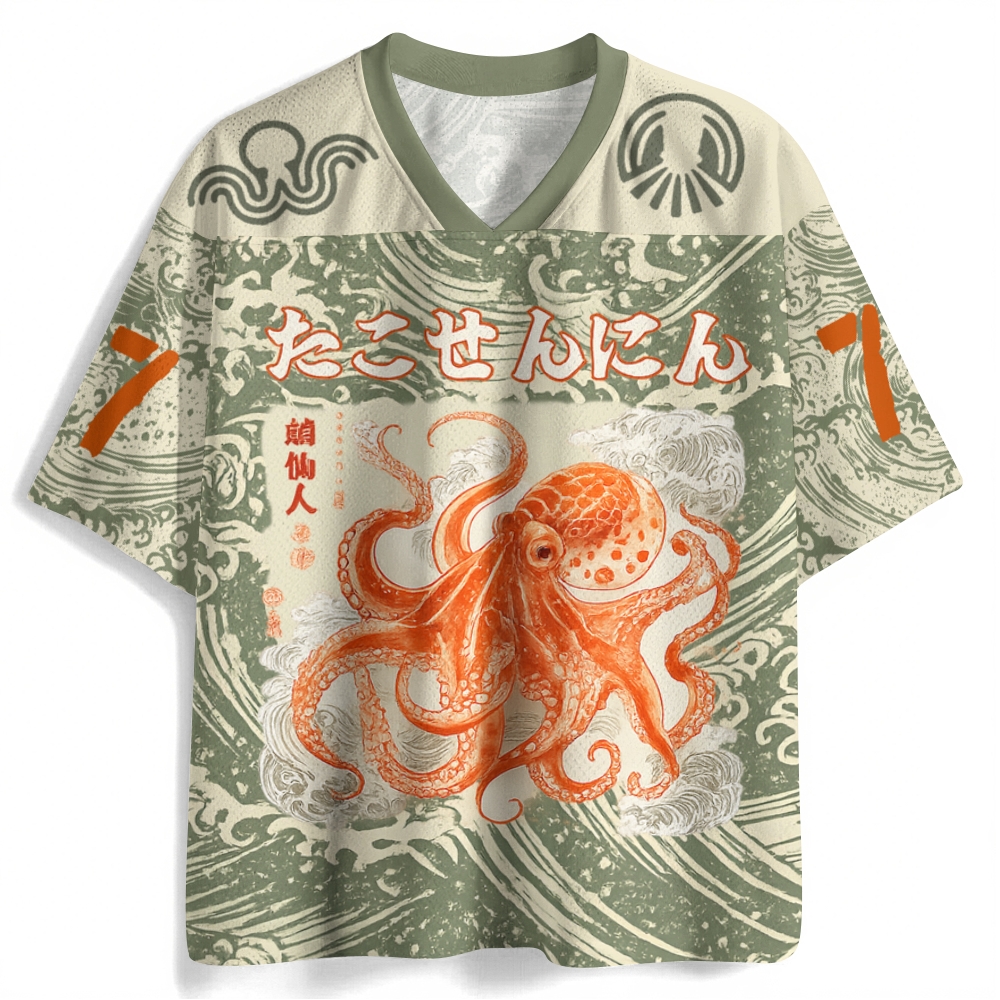 Octopus Sage Printed Jersey Shirts