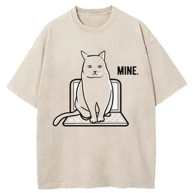  MINE Cat Washed T-Shirt
