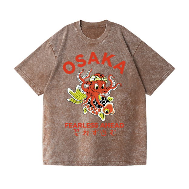 Osaka Octopus Vintage Wash Japanese Design T-Shirt